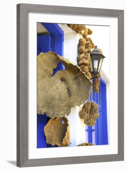 Shop Selling Sponges a Tradition of Kalymnos, Kalymnos, Dodecanese, Greek Islands, Greece, Europe-Neil Farrin-Framed Photographic Print