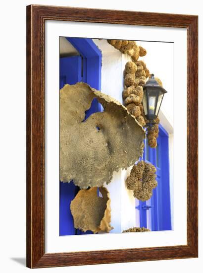 Shop Selling Sponges a Tradition of Kalymnos, Kalymnos, Dodecanese, Greek Islands, Greece, Europe-Neil Farrin-Framed Photographic Print