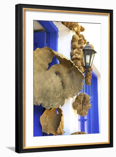 Shop Selling Sponges a Tradition of Kalymnos, Kalymnos, Dodecanese, Greek Islands, Greece, Europe-Neil Farrin-Framed Photographic Print