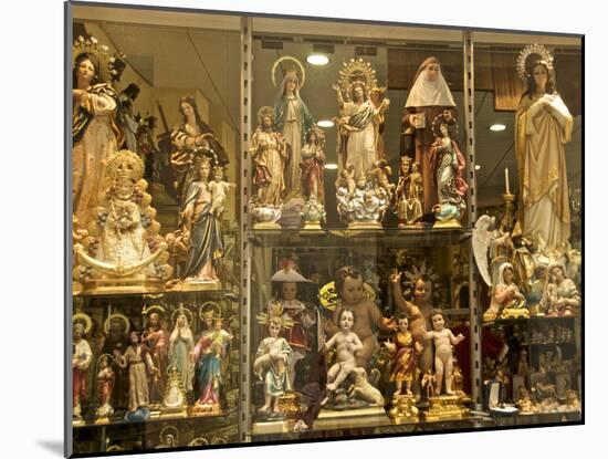 Shop Window of a Religious Articles Shop With Virgins, Angels, and Christ For Sale, Seville-Guy Thouvenin-Mounted Photographic Print