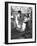 Shopkeeper Unpacking Canned Gammon Joints, Mexborough, South Yorkshire, 1963-Michael Walters-Framed Photographic Print