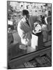 Shopkeeper Unpacking Canned Gammon Joints, Mexborough, South Yorkshire, 1963-Michael Walters-Mounted Photographic Print