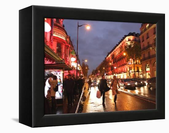 Shoppers along Boulevard Haussmann, Paris, France-Michele Molinari-Framed Premier Image Canvas