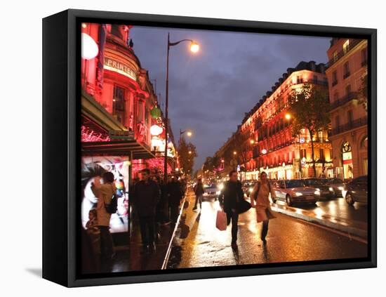 Shoppers along Boulevard Haussmann, Paris, France-Michele Molinari-Framed Premier Image Canvas