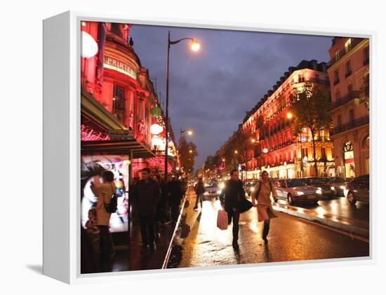 Shoppers along Boulevard Haussmann, Paris, France-Michele Molinari-Framed Premier Image Canvas