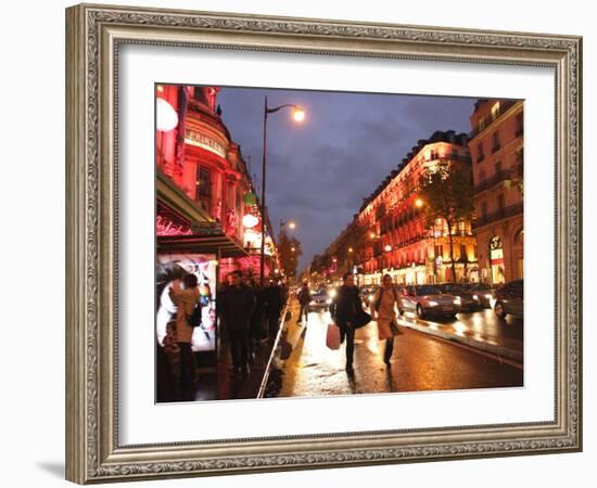 Shoppers along Boulevard Haussmann, Paris, France-Michele Molinari-Framed Photographic Print