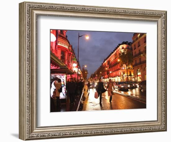 Shoppers along Boulevard Haussmann, Paris, France-Michele Molinari-Framed Photographic Print