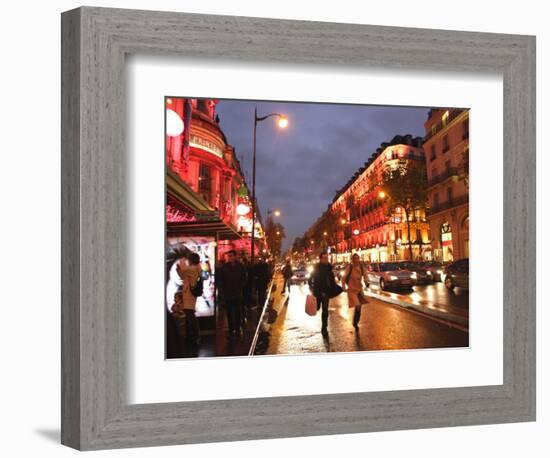 Shoppers along Boulevard Haussmann, Paris, France-Michele Molinari-Framed Photographic Print