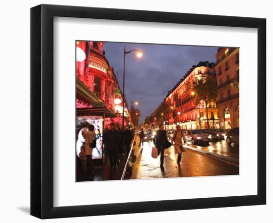 Shoppers along Boulevard Haussmann, Paris, France-Michele Molinari-Framed Photographic Print