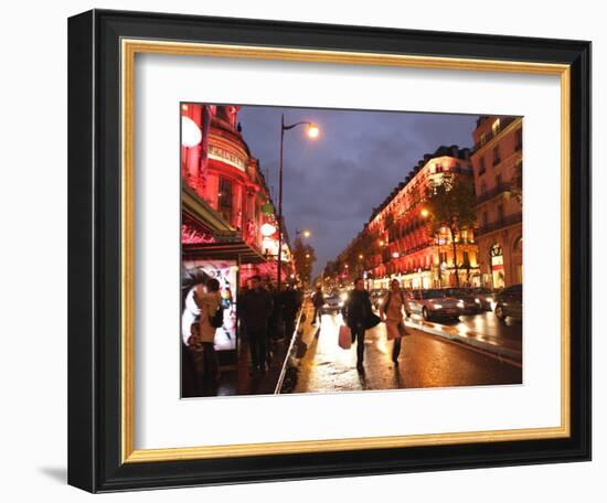 Shoppers along Boulevard Haussmann, Paris, France-Michele Molinari-Framed Photographic Print