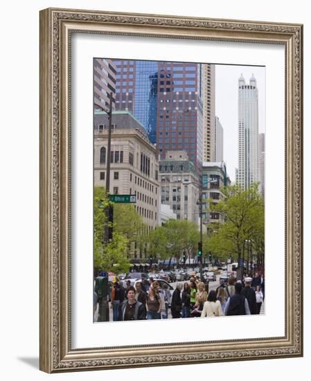 Shoppers on the Magnificent Mile, North Michigan Avenue, Chicago, Illinois, USA-Amanda Hall-Framed Photographic Print