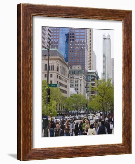 Shoppers on the Magnificent Mile, North Michigan Avenue, Chicago, Illinois, USA-Amanda Hall-Framed Photographic Print