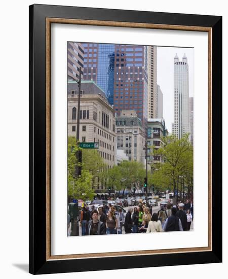 Shoppers on the Magnificent Mile, North Michigan Avenue, Chicago, Illinois, USA-Amanda Hall-Framed Photographic Print