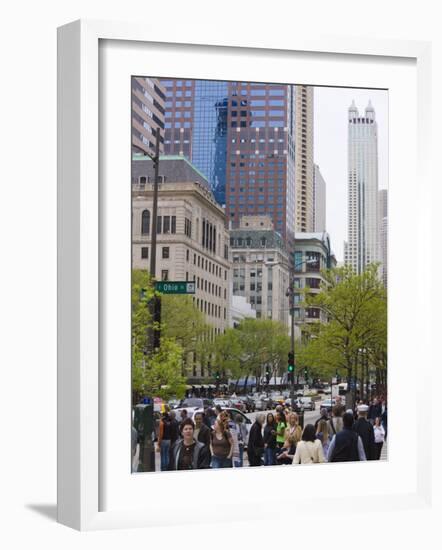 Shoppers on the Magnificent Mile, North Michigan Avenue, Chicago, Illinois, USA-Amanda Hall-Framed Photographic Print