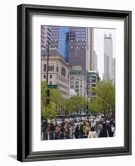 Shoppers on the Magnificent Mile, North Michigan Avenue, Chicago, Illinois, USA-Amanda Hall-Framed Photographic Print