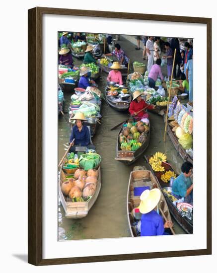 Shopping Boats at the Floating Market, Damnern Saduak, Bangkok, Thailand-Bill Bachmann-Framed Photographic Print