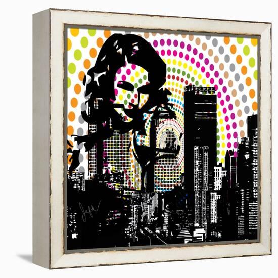 Shopping City-Jean-François Dupuis-Framed Stretched Canvas