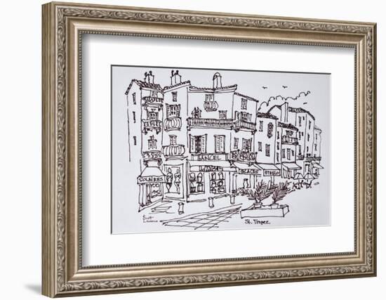 Shopping district, Saint-Tropez, French Riviera, France-Richard Lawrence-Framed Photographic Print