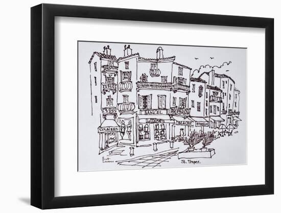 Shopping district, Saint-Tropez, French Riviera, France-Richard Lawrence-Framed Photographic Print