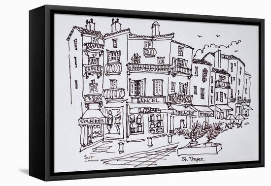 Shopping district, Saint-Tropez, French Riviera, France-Richard Lawrence-Framed Premier Image Canvas