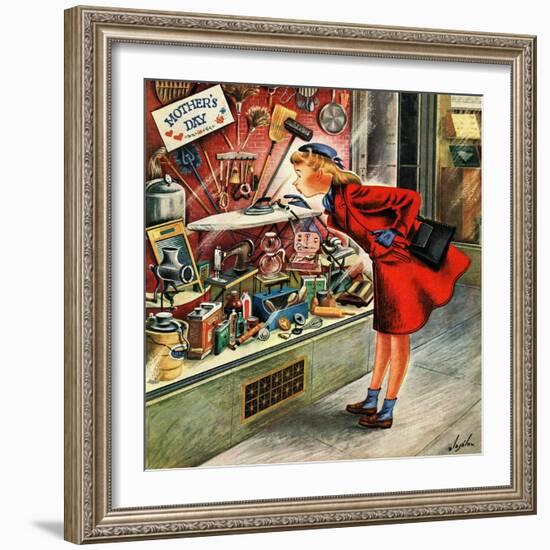 "Shopping for Mother's Day," May 10, 1947-Constantin Alajalov-Framed Giclee Print