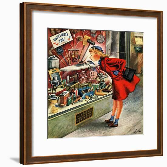 "Shopping for Mother's Day," May 10, 1947-Constantin Alajalov-Framed Giclee Print