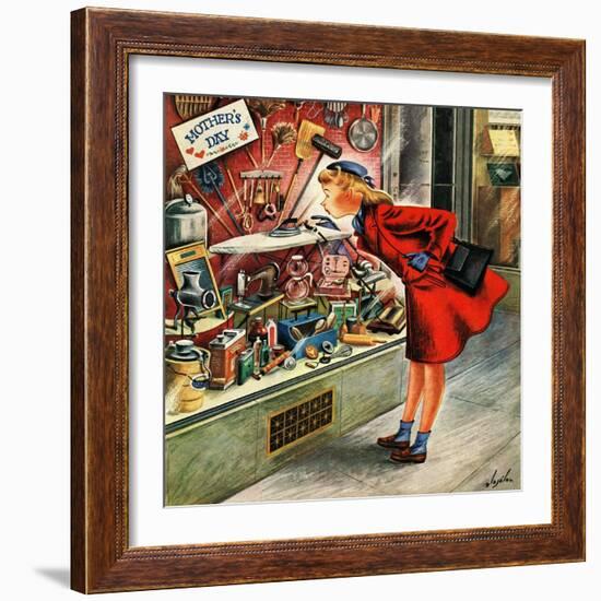 "Shopping for Mother's Day," May 10, 1947-Constantin Alajalov-Framed Giclee Print