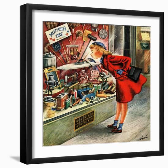 "Shopping for Mother's Day," May 10, 1947-Constantin Alajalov-Framed Giclee Print