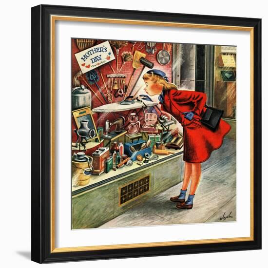 "Shopping for Mother's Day," May 10, 1947-Constantin Alajalov-Framed Giclee Print