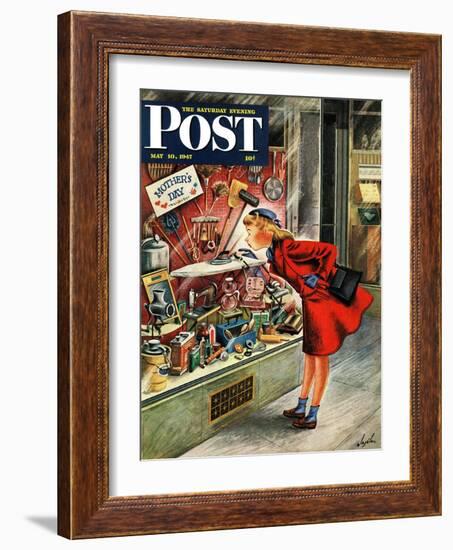 "Shopping for Mother's Day," Saturday Evening Post Cover, May 10, 1947-Constantin Alajalov-Framed Giclee Print
