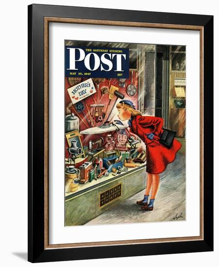 "Shopping for Mother's Day," Saturday Evening Post Cover, May 10, 1947-Constantin Alajalov-Framed Giclee Print