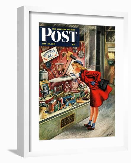 "Shopping for Mother's Day," Saturday Evening Post Cover, May 10, 1947-Constantin Alajalov-Framed Giclee Print