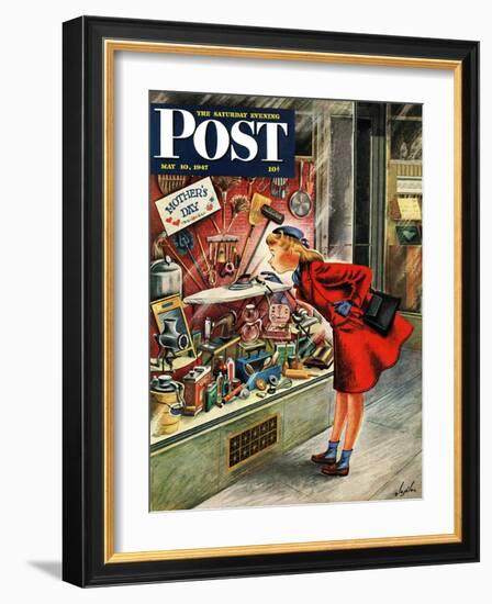 "Shopping for Mother's Day," Saturday Evening Post Cover, May 10, 1947-Constantin Alajalov-Framed Giclee Print