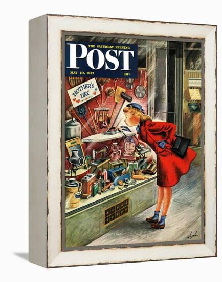 "Shopping for Mother's Day," Saturday Evening Post Cover, May 10, 1947-Constantin Alajalov-Framed Premier Image Canvas