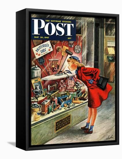 "Shopping for Mother's Day," Saturday Evening Post Cover, May 10, 1947-Constantin Alajalov-Framed Premier Image Canvas