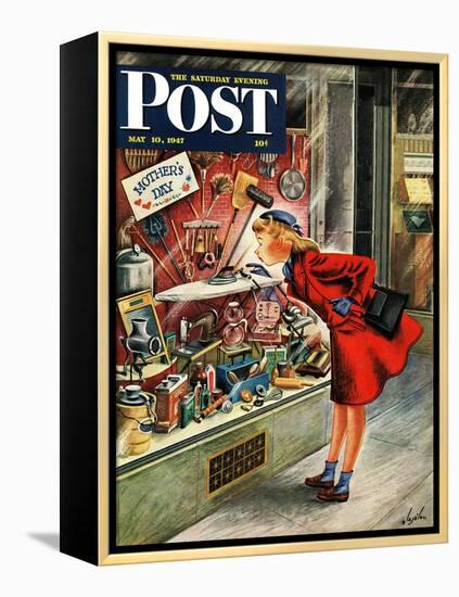 "Shopping for Mother's Day," Saturday Evening Post Cover, May 10, 1947-Constantin Alajalov-Framed Premier Image Canvas