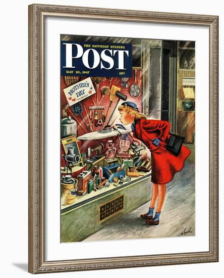 "Shopping for Mother's Day," Saturday Evening Post Cover, May 10, 1947-Constantin Alajalov-Framed Giclee Print