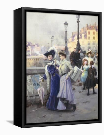 Shopping in Paris-Basile Lemeunier-Framed Premier Image Canvas