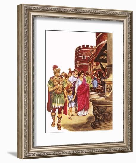 Shopping in Roman Britain-Peter Jackson-Framed Giclee Print