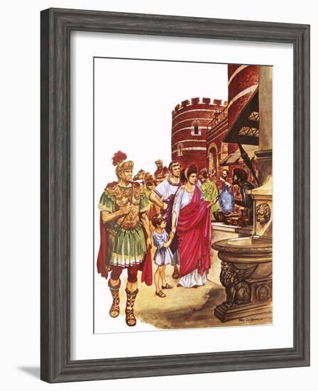 Shopping in Roman Britain-Peter Jackson-Framed Giclee Print