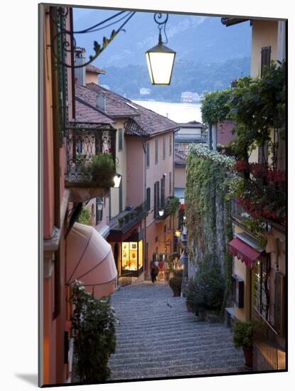 Shopping Street at Dusk, Bellagio, Lake Como, Lombardy, Italy, Europe-Frank Fell-Mounted Photographic Print