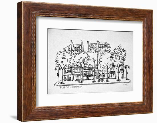 Shops along Boulevard St. Germain, Saint-Germain-des-Pres, Paris, France-Richard Lawrence-Framed Photographic Print