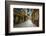 Shops and Cobblestone Street at Night, Mont Saint-Michel, Normandy, France-Russ Bishop-Framed Premium Photographic Print