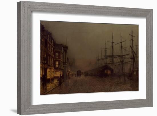 Shops and Ships, Clydeside, Glasgow-John Atkinson Grimshaw-Framed Giclee Print