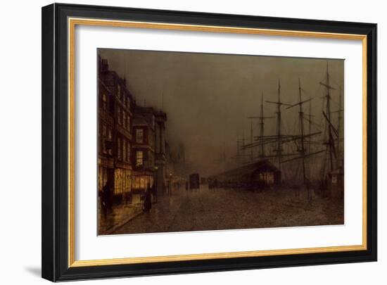 Shops and Ships, Clydeside, Glasgow-John Atkinson Grimshaw-Framed Giclee Print