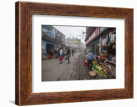 Shops Display Products Arriving Thanks to the Indian Railways, Darjeeling, India-Roberto Moiola-Framed Photographic Print