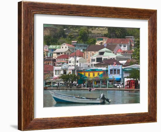 Shops, Restaurants and Wharf Road, The Carenage, Grenada, Caribbean-Walter Bibikow-Framed Photographic Print