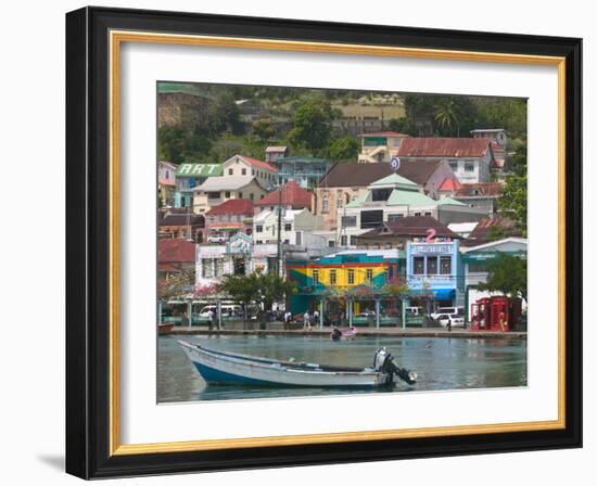 Shops, Restaurants and Wharf Road, The Carenage, Grenada, Caribbean-Walter Bibikow-Framed Photographic Print