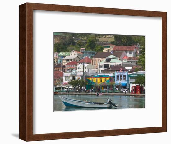 Shops, Restaurants and Wharf Road, The Carenage, Grenada, Caribbean-Walter Bibikow-Framed Photographic Print