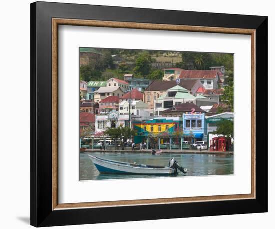 Shops, Restaurants and Wharf Road, The Carenage, Grenada, Caribbean-Walter Bibikow-Framed Photographic Print